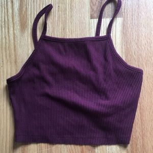High Neck Maroon Crop Top
